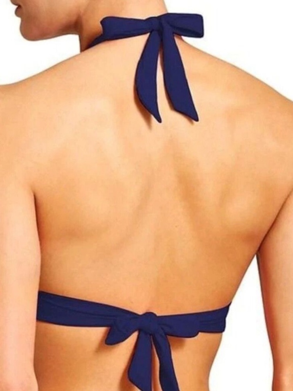 Athleta Navy Shirrendipity Halter Bikini Top Size M - Picture 2 of 6